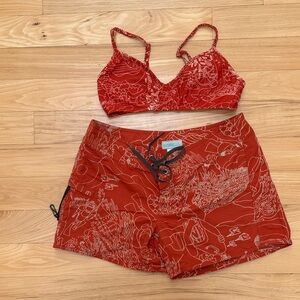 Patagonia Water Girl board shorts and bikini top set S/4